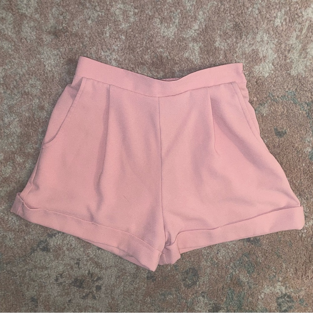 Light Pink American Apparel High-Rise Shorts in M